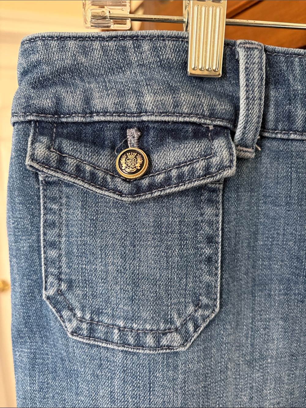 *Talbots Classic Jean Trouser Wide Leg Jean Medium Blue Pockets Status Buttons - Picture 5 of 16